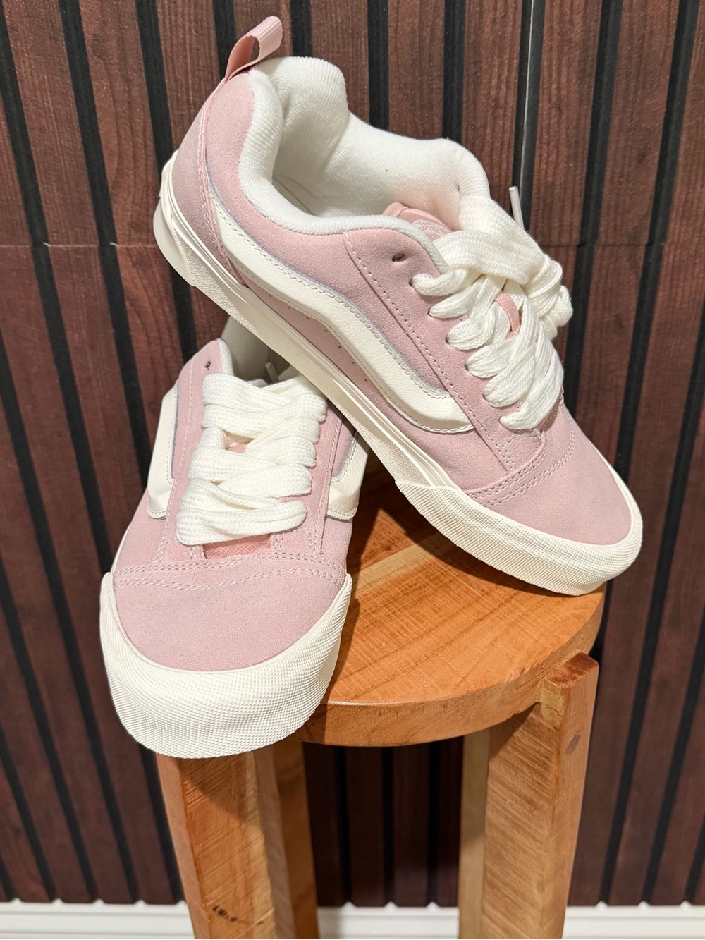 Vans Knu Skool Pink White Suede Sneakers Women’s 8.5 Men’s 7 New
